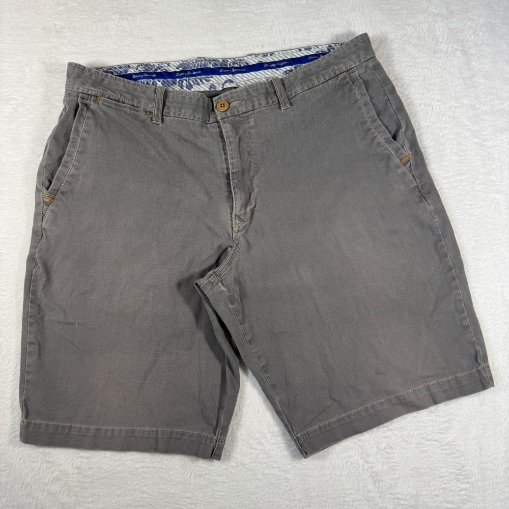 Tommy Bahama Micro Corduroy Shorts Gray Men's 36 Cotton Chino Stretch Marlin